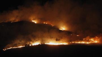 Vista desde el municipio de Socabarga del incendio