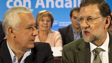 Javier Arenas junto a Mariano Rajoy