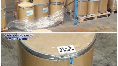 Interceptan en Algeciras 1.500 kilos de una sustancia para fabricar drogas de diseño