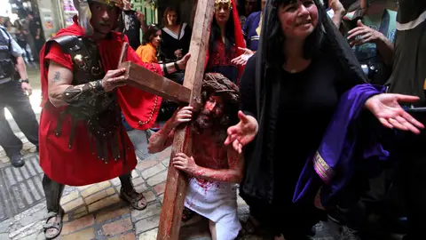 Recreación de la pasión de Cristo en Jerusalén Recreación de la pasión de Cristo en Jerusalén