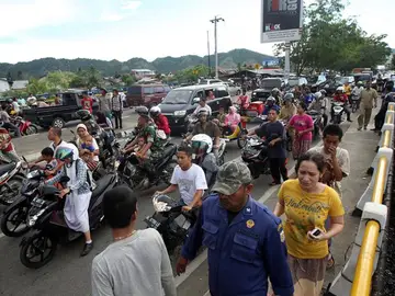 Imagen de la evacuación en Indonesia por el terremoto Imagen de la evacuación en Indonesia por el terremoto