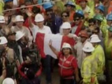 Los mineros peruanos rescatados