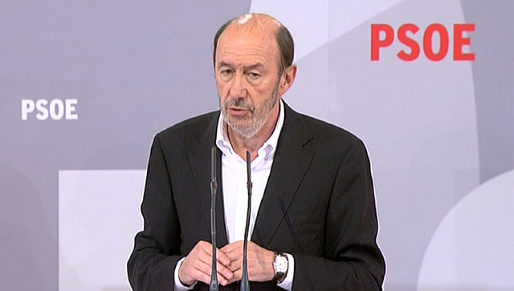 Alfredo Pérez Rubalcaba, en un acto en Pamplona