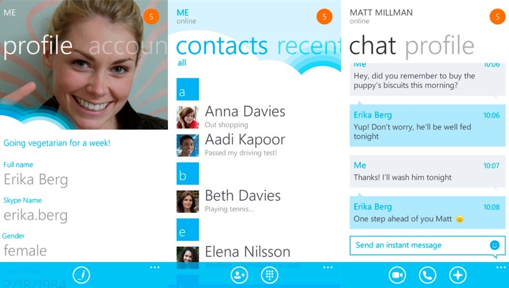 Skype, ya en Windows Phone