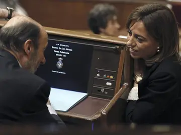 Rubalcaba y Chacón en el Congreso Rubalcaba y Chacón en el Congreso