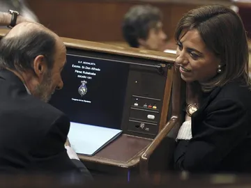 Rubalcaba y Chacón en el Congreso Rubalcaba y Chacón en el Congreso