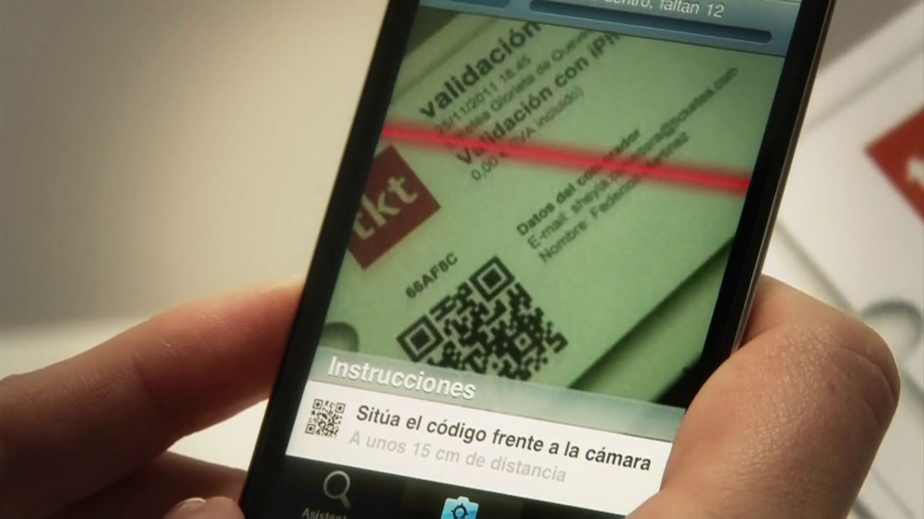 La app CheckPoint escaneando una entrada