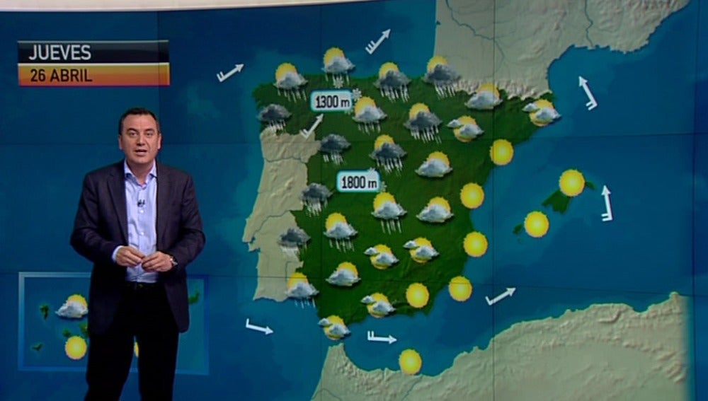 La previsión del tiempo, 25-04-2012, noche