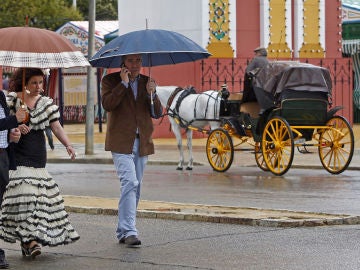 Lluvia en la Feria de Abril de Sevilla