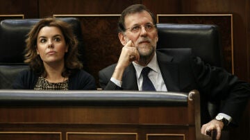 Soraya Sáenz de Santamaría junto a Mariano Rajoy