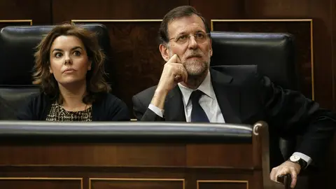 Soraya Sáenz de Santamaría junto a Mariano Rajoy Soraya Sáenz de Santamaría junto a Mariano Rajoy
