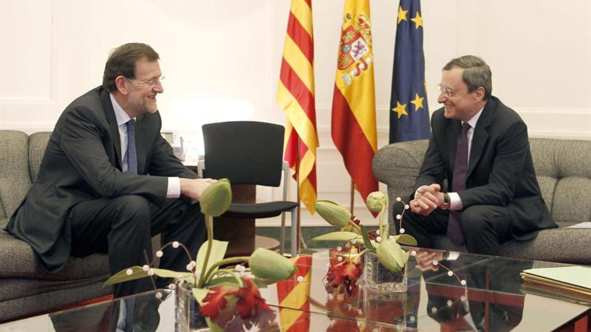 Mariano Rajoy se re&uacute;ne con Mario Draghi