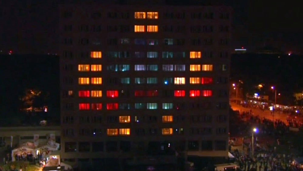 Edificios hackeados para crear un espectáculo visual