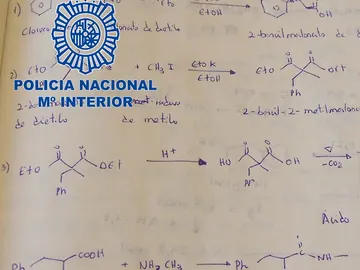 Papeles incautados en la operación antidroga Papeles incautados en la operación antidroga