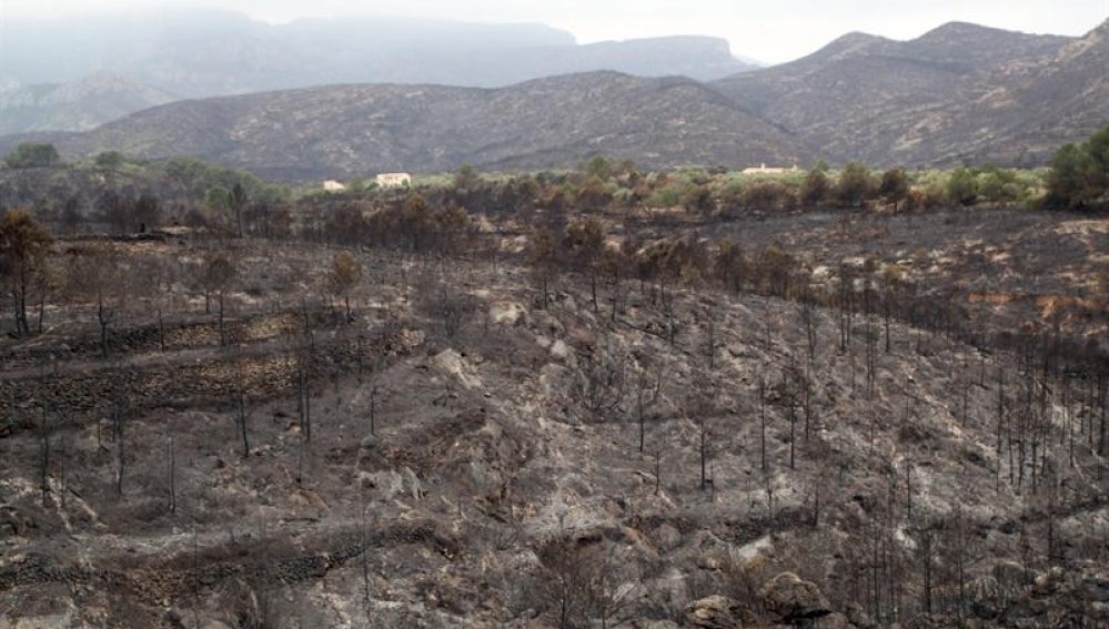 Incendio sofocado en Rasquera, en Tarragona