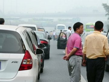 Una carretera concurrida en China Una carretera concurrida en China