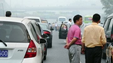 Una carretera concurrida en China