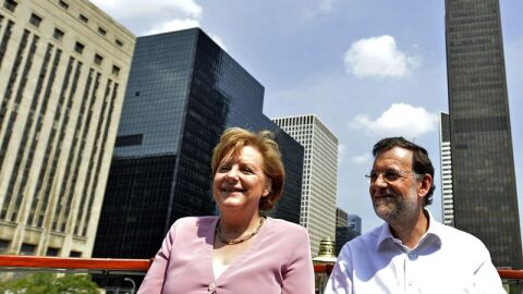 Mariano Rajoy, y la canciller alemana, Angela Merkel