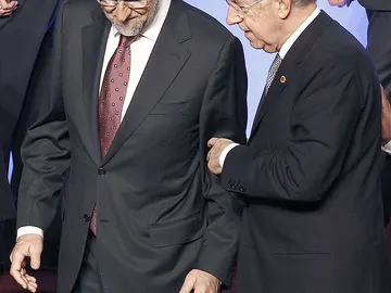 Mariano Rajoy junto a Mario Monti Mariano Rajoy junto a Mario Monti