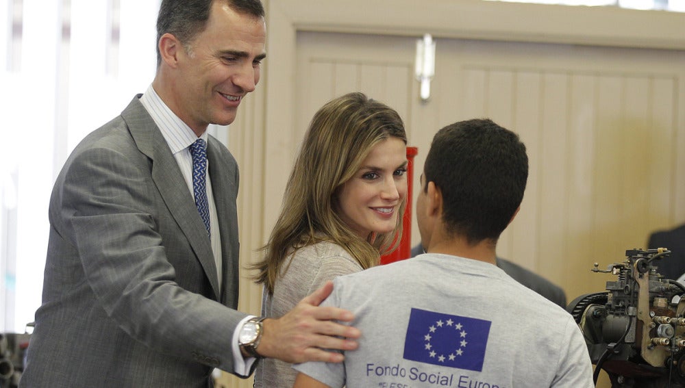 Los príncipes de Asturias durante un acto oficial