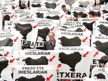 Imagen de una manifestación en Pamplona por otra política penitenciaria