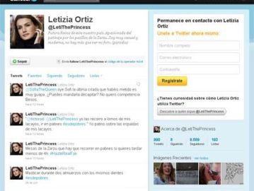Twitter falso de la princesa Letizia Twitter falso de la princesa Letizia