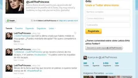 Twitter falso de la princesa Letizia Twitter falso de la princesa Letizia
