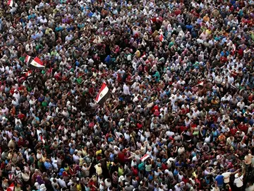 Manifestantes en la plaza Tahrir Manifestantes en la plaza Tahrir
