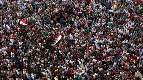 Manifestantes en la plaza Tahrir Manifestantes en la plaza Tahrir