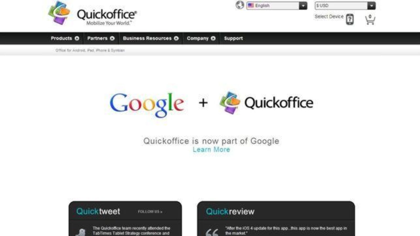 Google compra la empresa de productividad Quickoffice