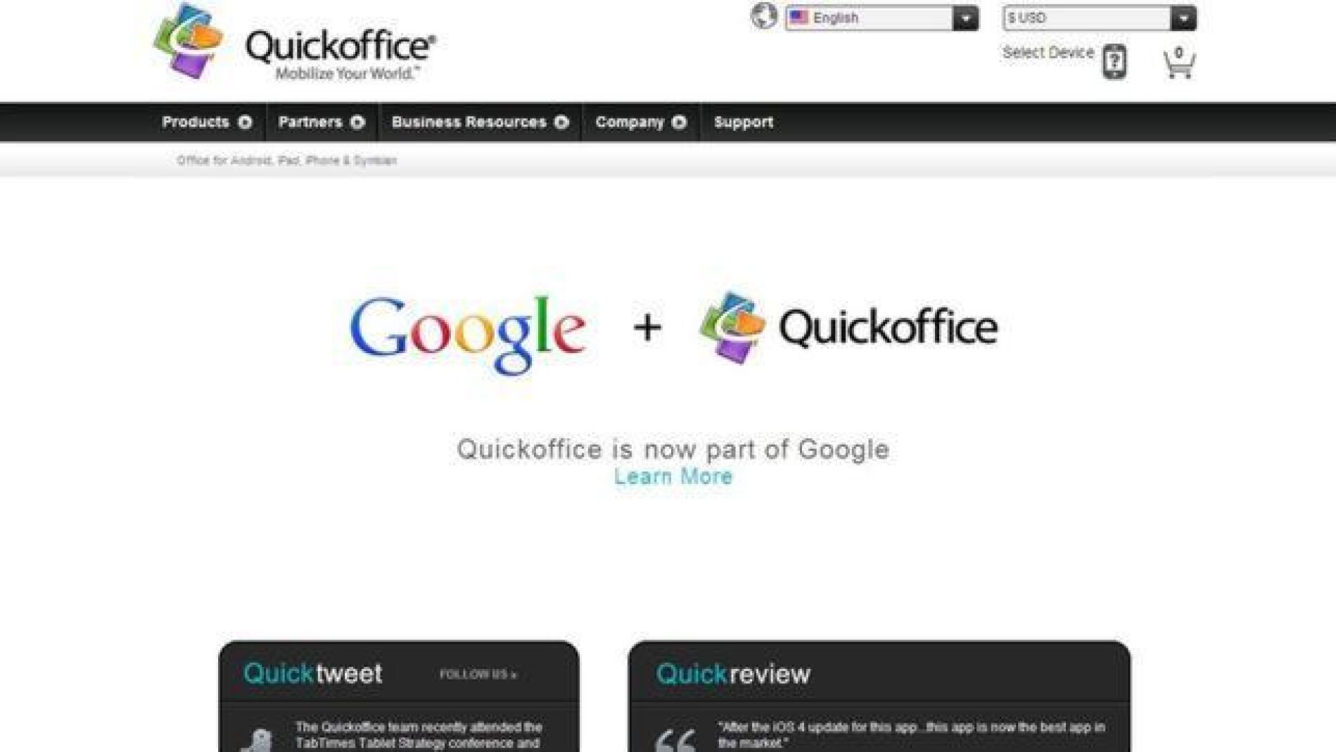 Google compra la empresa de productividad Quickoffice