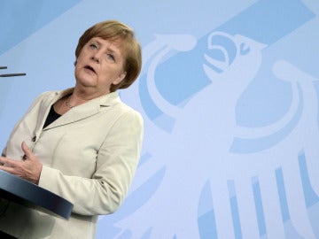 Angela Merkel durante una comparecencia