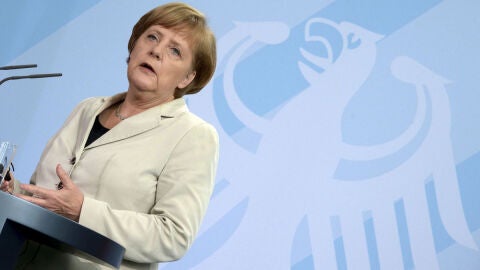 Angela Merkel durante una comparecencia