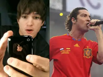 Ashton Kutcher sigue a David Bisbal y es seguido por su ex, Demi Moore. Ashton Kutcher sigue a David Bisbal y es seguido por su ex, Demi Moore.