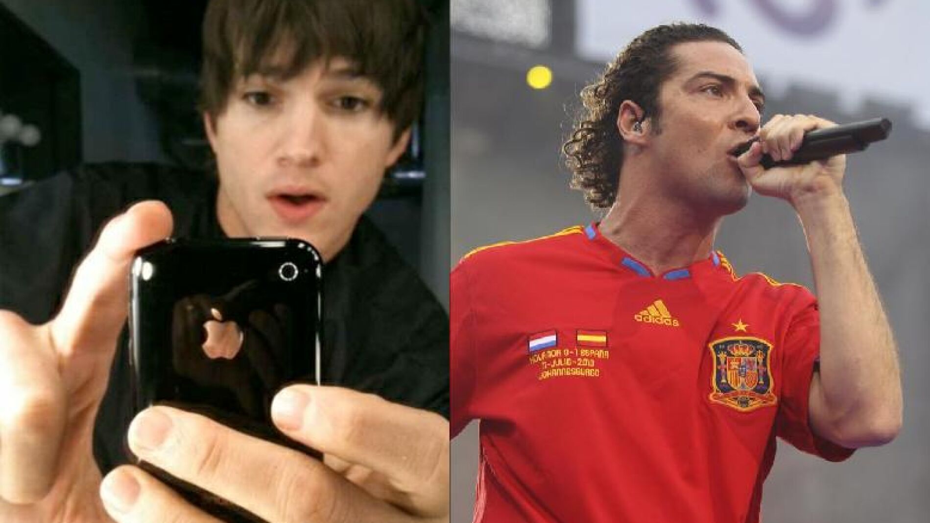 Ashton Kutcher sigue a David Bisbal y es seguido por su ex, Demi Moore.