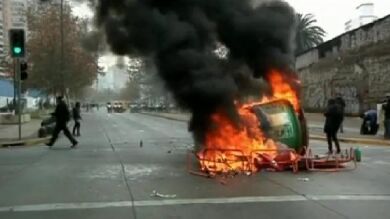 Enfrentamientos en un homenaje a Pinochet en Chile