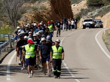 Mineros en su marcha desde Ariño (Teruel)