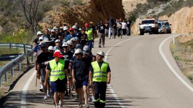 Los mineros aragoneses inician una marcha negra desde la localidad de Ariño