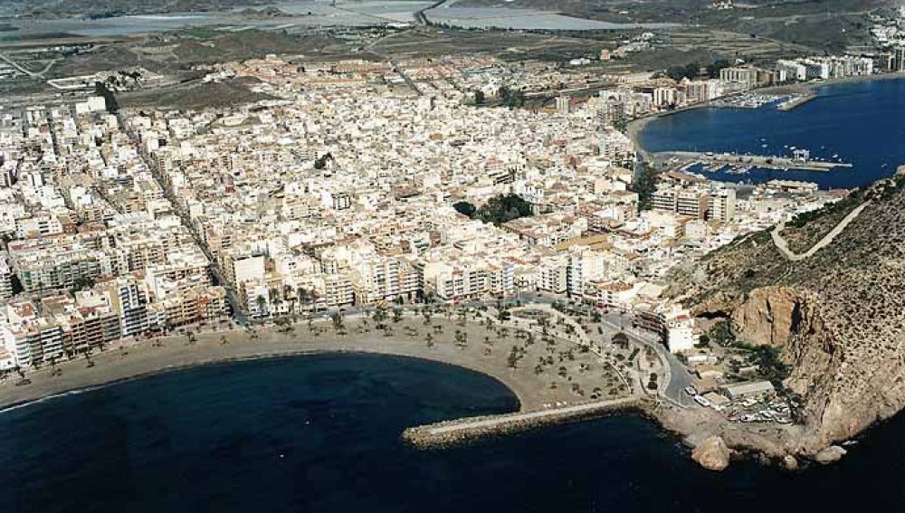 Imágen aérea de la costa de Águilas