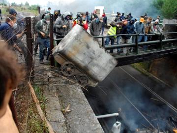 Protestas mineras en Pola de Laviana (Asturias)