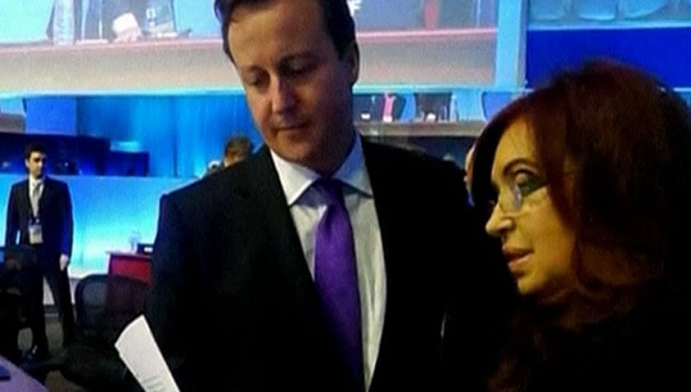David Cameron y Cristina Fernández de Kirchner