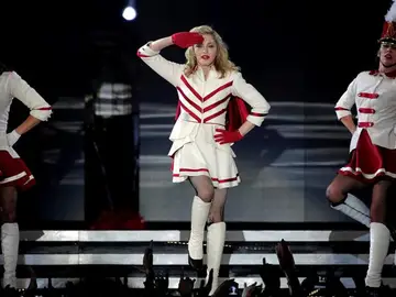 La cantante Madonna, durante el concierto La cantante Madonna, durante el concierto