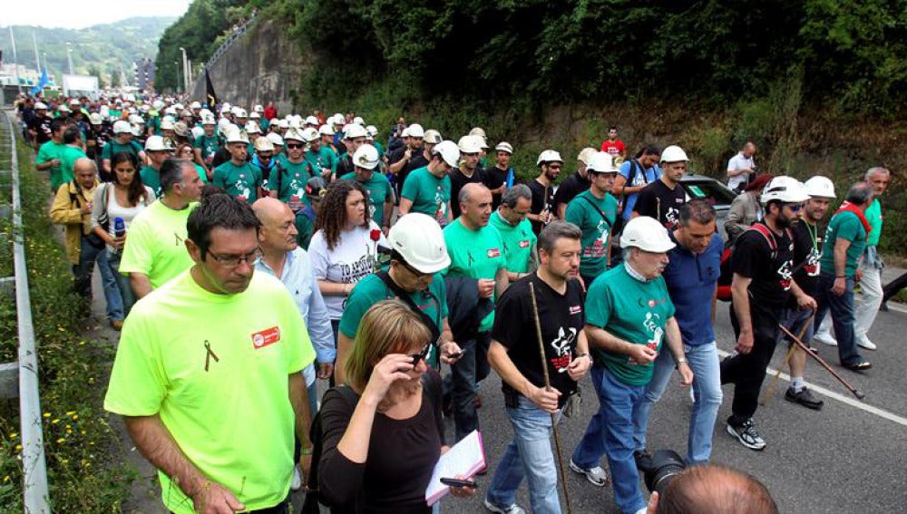 Imagen de la marcha de la minería desde Asturias