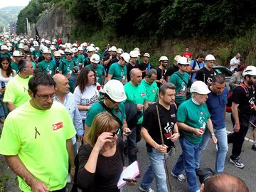 Imagen de la marcha de la minería desde Asturias Imagen de la marcha de la minería desde Asturias