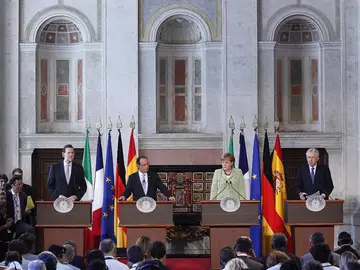 Rajoy, Hollande, Merkel y Monti Rajoy, Hollande, Merkel y Monti