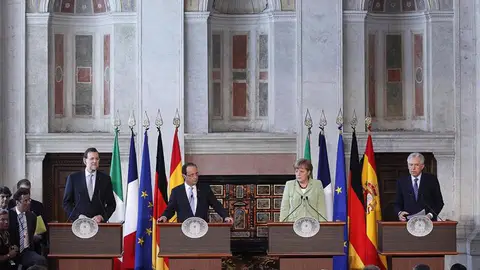 Rajoy, Hollande, Merkel y Monti Rajoy, Hollande, Merkel y Monti