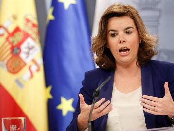 Soraya en rueda de prensa tras el Consejo de ministros