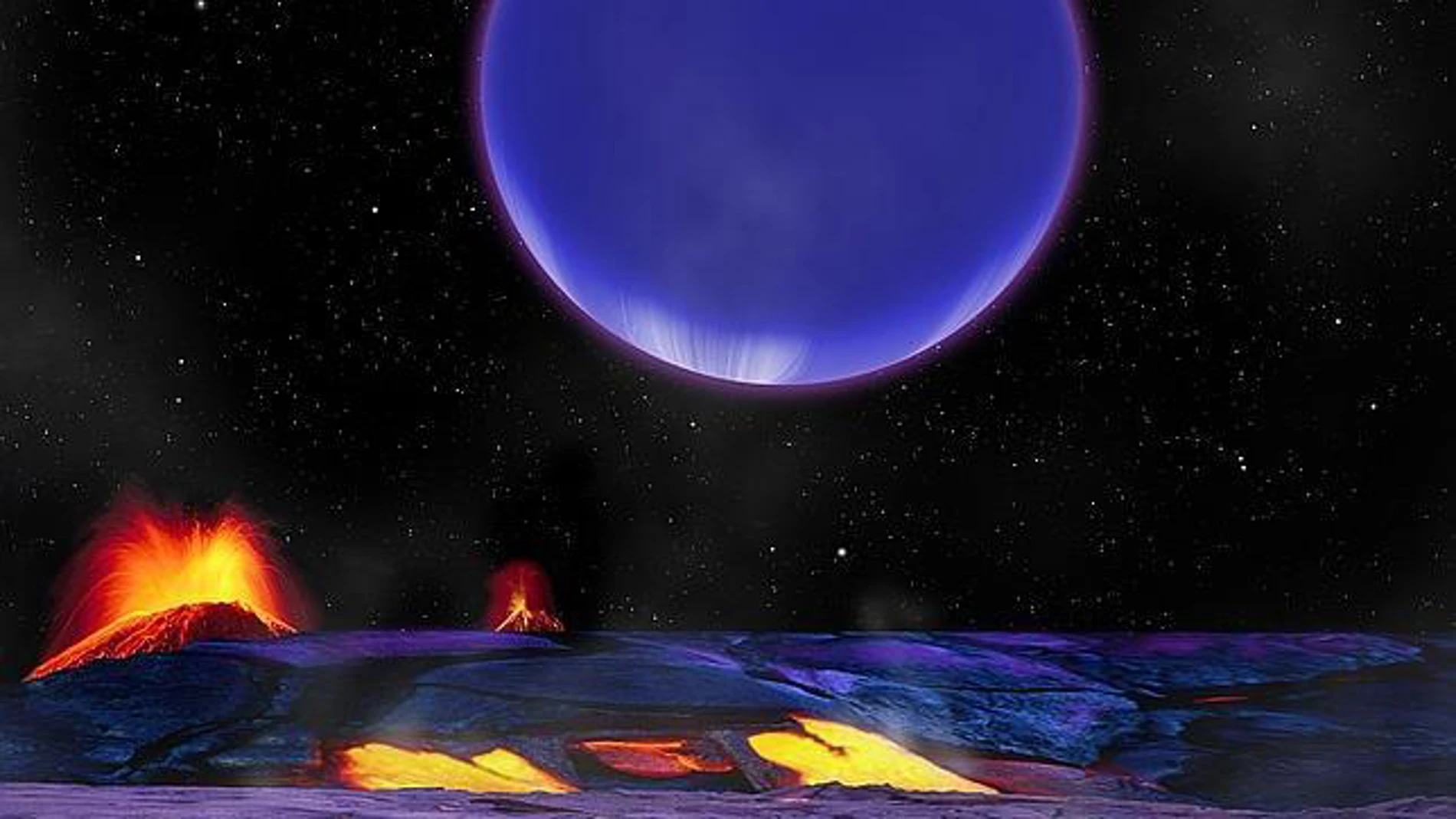 El planeta Kepler-36c visto desde Kepler-36b El planeta Kepler-36c visto desde Kepler-36b
