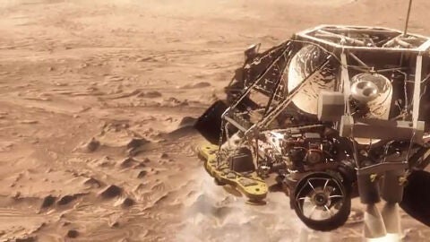 Recreaci&oacute;n del Curiosity en Marte
