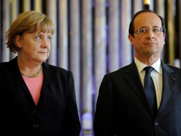 El presidente de Francia, François Hollande, y la canciller alemana, Angela Merkel